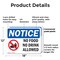 Signmission No Food No Drink Allowed, 18 in W x Rectangle, Plastic OS-2PACK-NS-P-1218-L-16123 - alternate 4